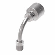 1AA4MFB6 Aeroquip by Danfoss | 1 & 2 Wire TTC Male SAE Inverted Flare Swivel 90° Elbow (MFB) Crimp Fitting | -04 Male SAE Inverted Flare Swivel x -06 Hose Barb | Steel