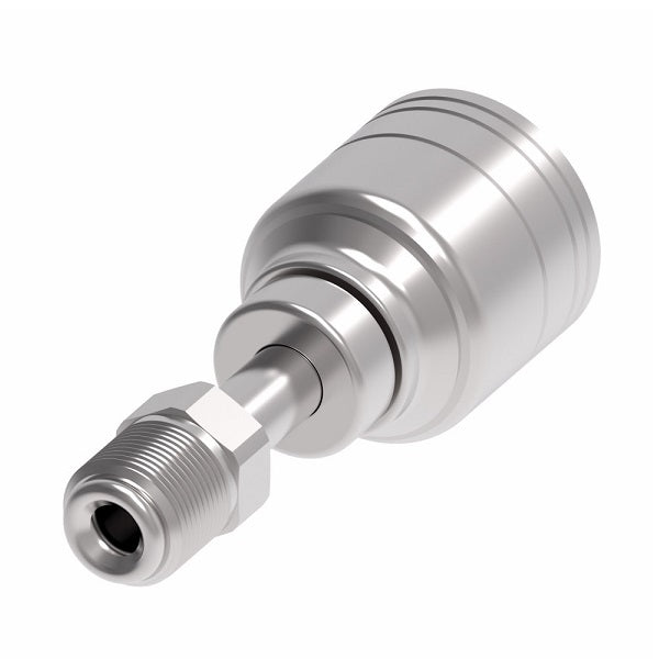 1AA6MF6 Aeroquip by Danfoss | 1 & 2 Wire TTC Male SAE Inverted Flare Swivel (MF) Crimp Fitting | -06 Male SAE Inverted Flare Swivel x -06 Hose Barb | Steel