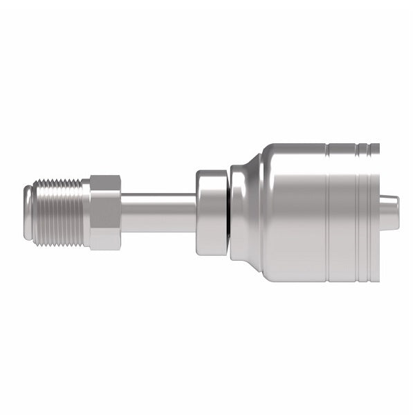 1AA4MF6 Aeroquip by Danfoss | 1 & 2 Wire TTC Male SAE Inverted Flare Swivel (MF) Crimp Fitting | -04 Male SAE Inverted Flare Swivel x -06 Hose Barb | Steel