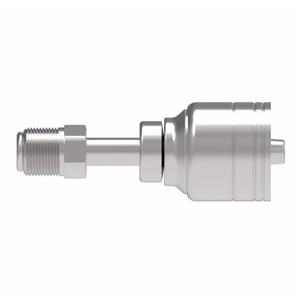 1AA6MF6 Aeroquip by Danfoss | 1 & 2 Wire TTC Male SAE Inverted Flare Swivel (MF) Crimp Fitting | -06 Male SAE Inverted Flare Swivel x -06 Hose Barb | Steel