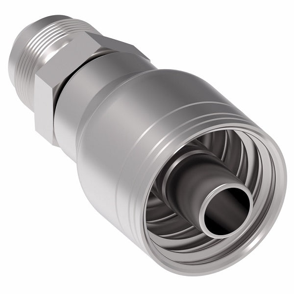 1AA16MJ16TZ Aeroquip by Danfoss | 1 & 2 Wire TTC Male JIC 37° (MJ) Crimp Fitting | -16 Male JIC 37° x -16 Hose Barb | Zinc-Nickel Plated Steel