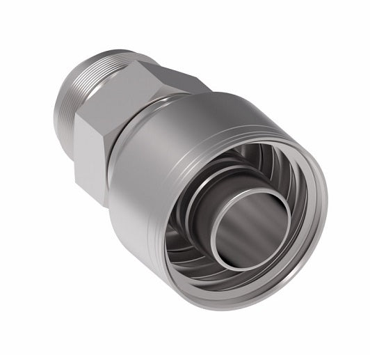 1AA20MJ16 Aeroquip by Danfoss | 1 & 2 Wire TTC Male JIC 37° (MJ) Crimp Fitting | -20 Male JIC 37° x -16 Hose Barb | Steel