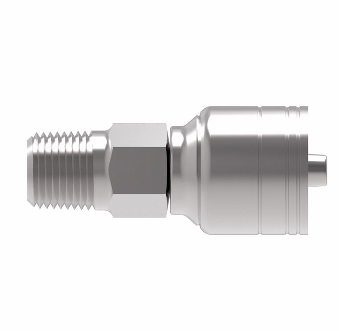 1AA6MP4 Aeroquip by Danfoss | 1 & 2 Wire TTC Male Pipe Crimp Fitting (MP) | -06 Male Pipe x -04 Hose Barb | Steel