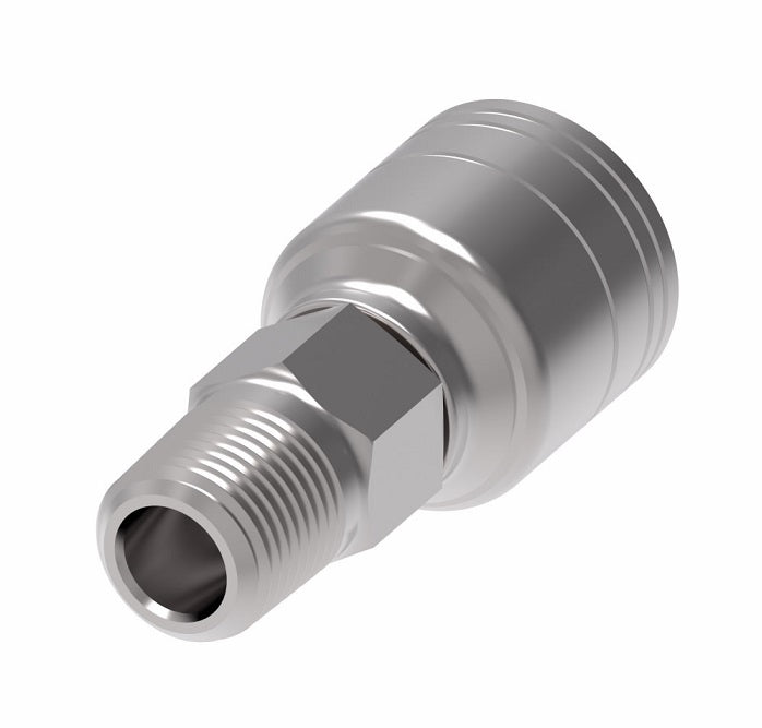 1AA6MP8 Aeroquip by Danfoss | 1 & 2 Wire TTC Male Pipe Crimp Fitting (MP) | -06 Male Pipe x -08 Hose Barb | Steel