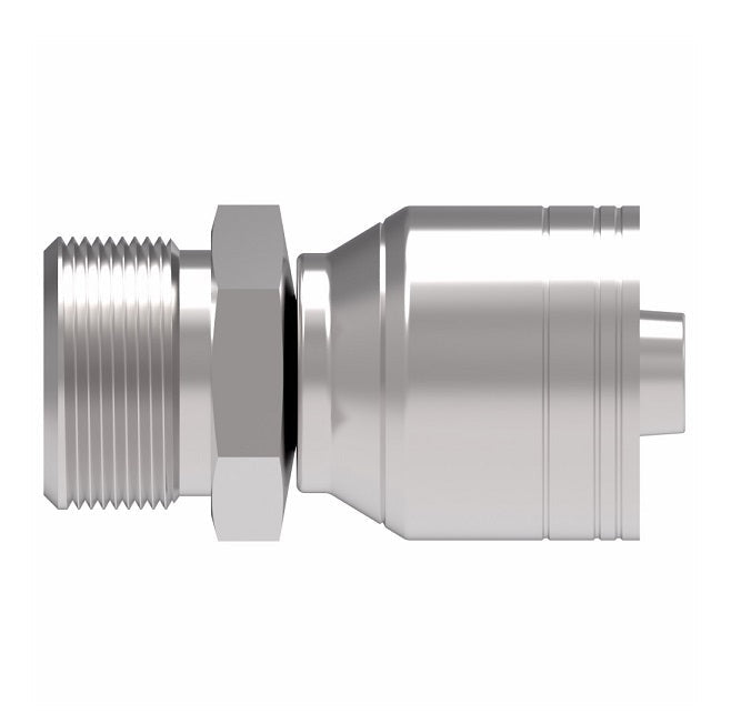 1AA10MR8 Aeroquip by Danfoss | 1 & 2 Wire TTC Male ORS (MR) Crimp Fitting | -10 Male O-Ring Face Seal x -08 Hose Barb | Steel