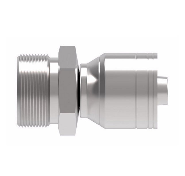 1AA12MR8 Aeroquip by Danfoss | 1 & 2 Wire TTC Male ORS (MR) Crimp Fitting | -12 Male O-Ring Face Seal x -08 Hose Barb | Steel