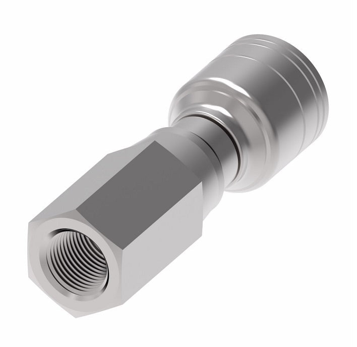 1AA4PF4 Aeroquip by Danfoss | 1 & 2 Wire TTC Female Pipe Swivel Crimp Fitting (PF) | -04 Female Pipe Swivel x -04 Hose Barb | Steel