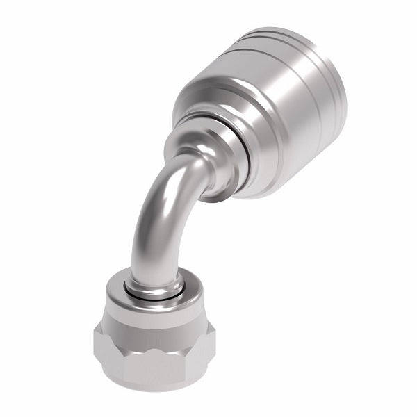 1A10BFB10 Aeroquip by Danfoss | 1 & 2 Wire TTC JIS/BSPP Female swivel 90° elbow (BFB) Crimp Fitting | -10 Female BSPP Swivel x -10 Hose Barb | Steel