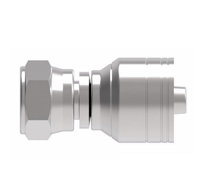 1A6BF4 Aeroquip by Danfoss | 1 & 2 Wire TTC JIS/BSPP Female Swivel (BF) Crimp Fitting | -06 Female BSPP Swivel x -04 Hose Barb | Steel