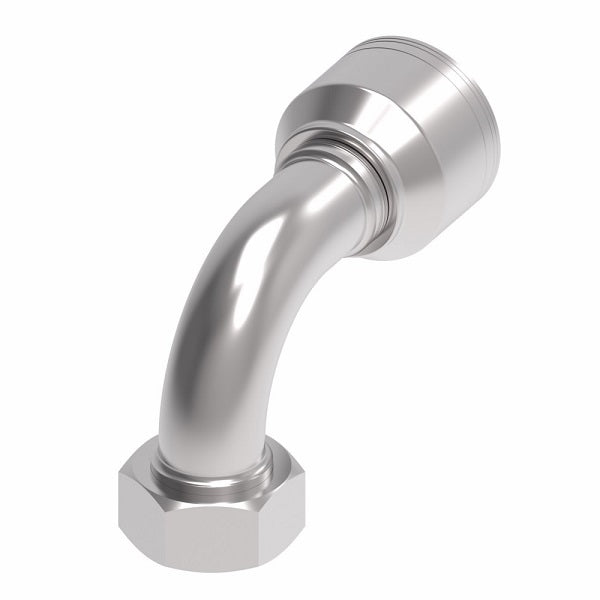 1A32DLB20 Aeroquip by Danfoss | 1 & 2 Wire TTC DKO Female Swivel, Light Duty, 90° Elbow (DLB) Crimp Fitting | L35 Female DKO/DIN x -20 Hose Barb | Steel