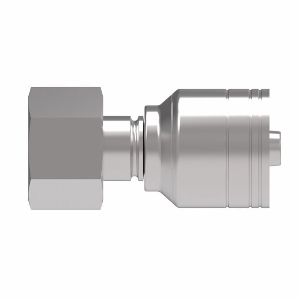 1A6DL4 Aeroquip by Danfoss | 1 & 2 Wire TTC DKO Female Swivel, Light Duty (DL) Crimp Fitting | L08 Female DKO/DIN x -04 Hose Barb | Steel