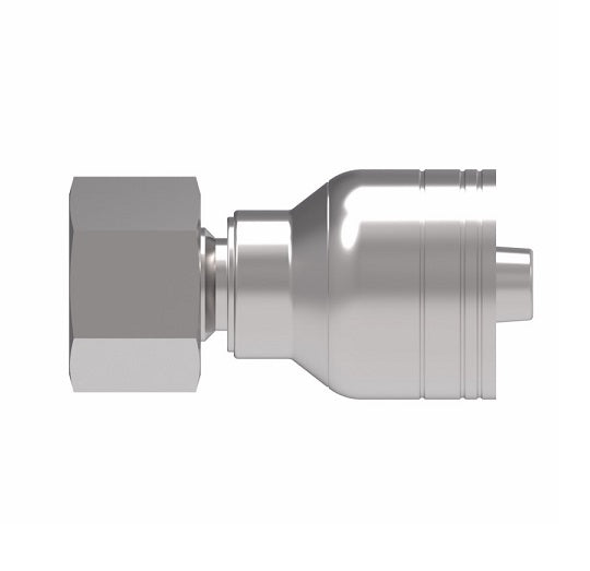 1A10DL6 Aeroquip by Danfoss | 1 & 2 Wire TTC DKO Female Swivel, Light Duty (DL) Crimp Fitting | L12 Female DKO/DIN x -06 Hose Barb | Steel