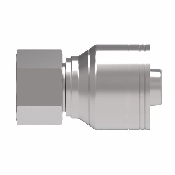 1A5DL4 Aeroquip by Danfoss | 1 & 2 Wire TTC DKO Female Swivel, Light Duty (DL) Crimp Fitting | L06 Female DKO/DIN x -04 Hose Barb | Steel