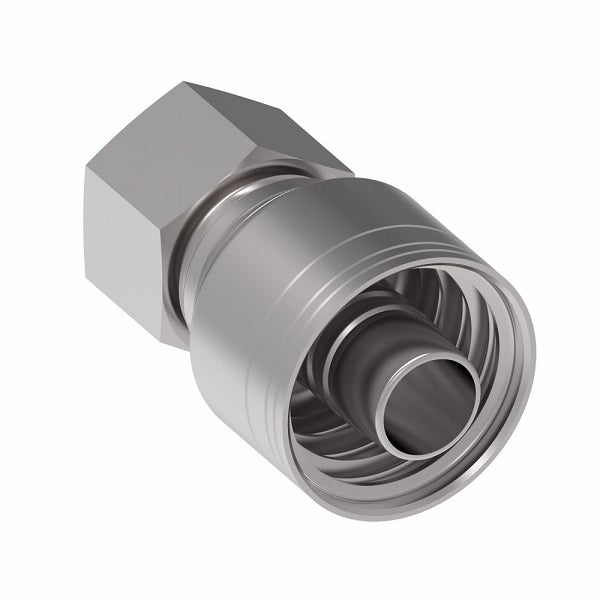 1A8DL6 Aeroquip by Danfoss | 1 & 2 Wire TTC DKO Female Swivel, Light Duty (DL) Crimp Fitting | L10 Female DKO/DIN x -06 Hose Barb | Steel