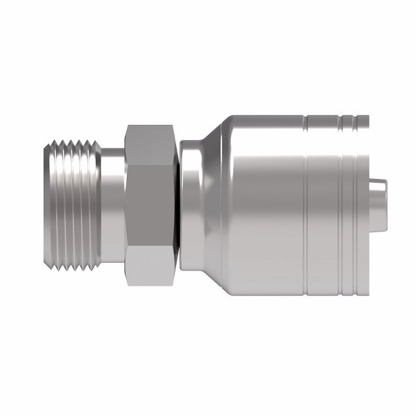 1A12EK8 Aeroquip by Danfoss | 1 & 2 Wire TTC 24° Male, Heavy Duty (EK) Crimp Fitting | S16 Male DKO/DIN x -08 Hose Barb | Steel