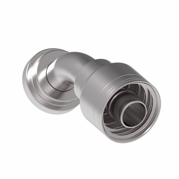 1A32FLA24 Aeroquip by Danfoss | 1 & 2 Wire TTC SAE Code 61 Split Flange 45° Elbow (FLA) Crimp Fitting | -32 Code 61 Split Flange x -24 Hose Barb | Steel