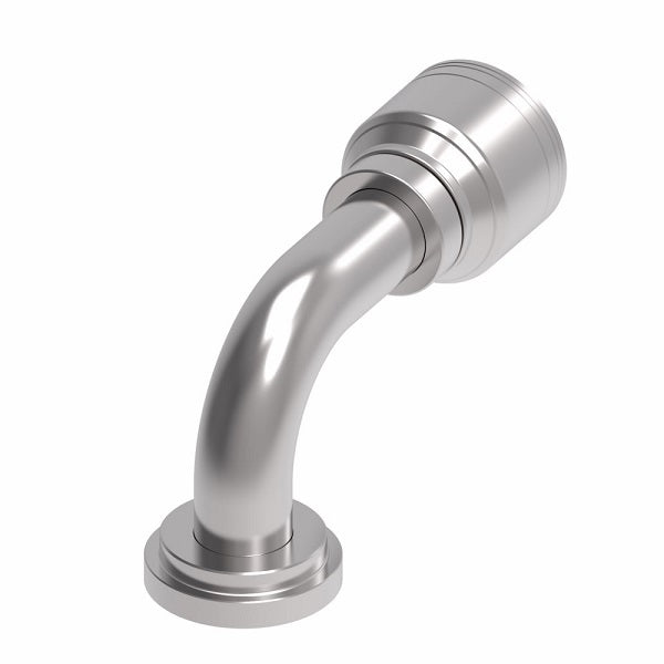 1A8FLB8 Aeroquip by Danfoss | 1 & 2 Wire TTC SAE Code 61 Split Flange 90° Elbow (FLB) Crimp Fitting | -08 Code 61 Split Flange x -08 Hose Barb | Steel