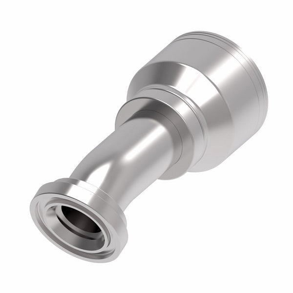 1A20FLD20 Aeroquip by Danfoss | 1 & 2 Wire TTC SAE Code 61 Split Flange 22-1/2° Elbow (FLD) Crimp Fitting | -20 Code 61 Split Flange x -20 Hose Barb | Steel