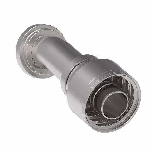 1A20FLD20 Aeroquip by Danfoss | 1 & 2 Wire TTC SAE Code 61 Split Flange 22-1/2° Elbow (FLD) Crimp Fitting | -20 Code 61 Split Flange x -20 Hose Barb | Steel