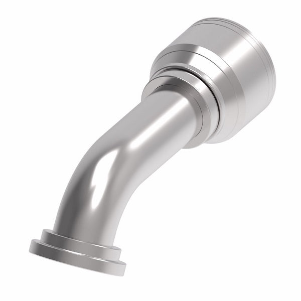 1A24FLG24 Aeroquip by Danfoss | 1 & 2 Wire TTC SAE Code 61 Split Flange 60° Elbow (FLG) Crimp Fitting | -24 Code 61 Split Flange x -24 Hose Barb | Steel