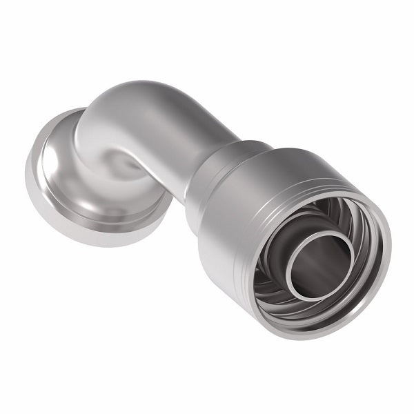 1A16FLG16 Aeroquip by Danfoss | 1 & 2 Wire TTC SAE Code 61 Split Flange 60° Elbow (FLG) Crimp Fitting | -16 Code 61 Split Flange x -16 Hose Barb | Steel
