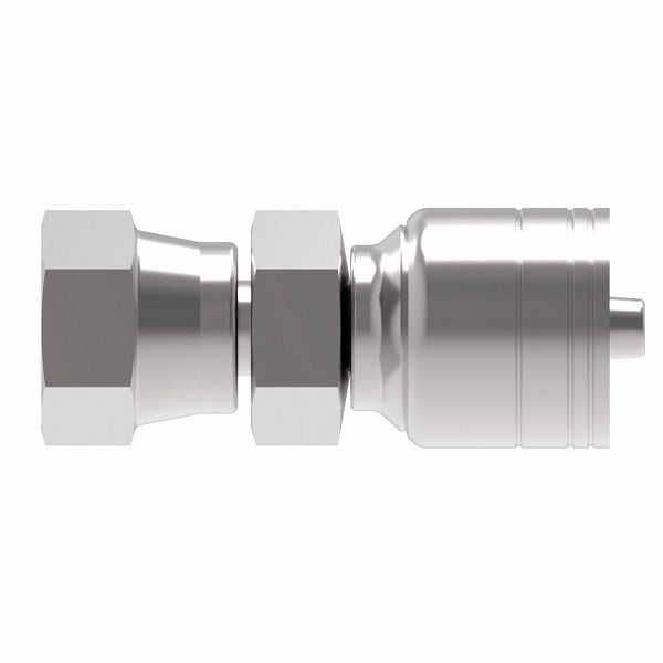 1A20KF20 Aeroquip by Danfoss | 1 & 2 Wire TTC Komatsu Female Swivel (KF) Crimp Fitting | -20 Female Komatsu Swivel x -20 Hose Barb | Steel