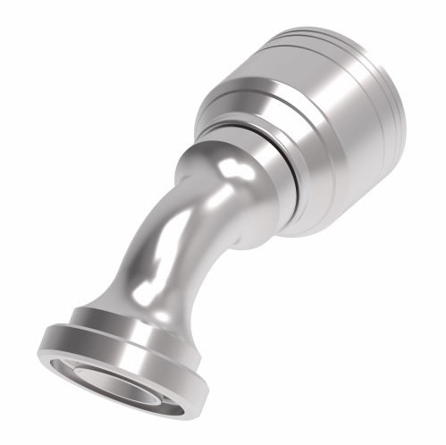 1A10KSA10 Aeroquip by Danfoss | 1 & 2 Wire TTC Komatsu Split Flange 45° Elbow (KSA) Crimp Fitting | -10 Komatsu Flange x -10 Hose Barb | Steel