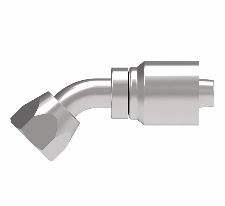 1GA12FJA12 Aeroquip by Danfoss | 1 & 2 Wire OTC Female JIC 37° Swivel 45° Elbow (FJA) Crimp Fitting | -12 Female JIC 37° Swivel x -12 Hose Barb | Steel