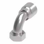 1GA24FRB24 Aeroquip by Danfoss | 1 & 2 Wire OTC Female ORS Swivel 90° Short Drop Elbow (FRB) Crimp Fitting | -24 Female O-Ring Face Seal Swivel x -24 Hose Barb | Steel