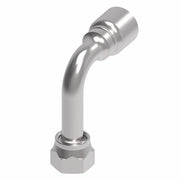 1GA10FRC10 Aeroquip by Danfoss | 1 & 2 Wire OTC Female ORS Swivel 90° Long Drop Elbow (FRC) Crimp Fitting | -10 Female O-Ring Face Seal Swivel x -10 Hose Barb | Steel
