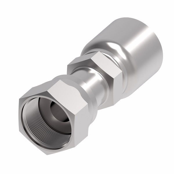 1GA4FR6 Aeroquip by Danfoss | 1 & 2 Wire OTC Female ORS Swivel (FR) Crimp Fitting | -04 Female O-Ring Face Seal Swivel x -06 Hose Barb | Steel