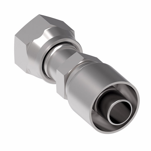 1GA6FR6 Aeroquip by Danfoss | 1 & 2 Wire OTC Female ORS Swivel (FR) Crimp Fitting | -06 Female O-Ring Face Seal Swivel x -06 Hose Barb | Steel