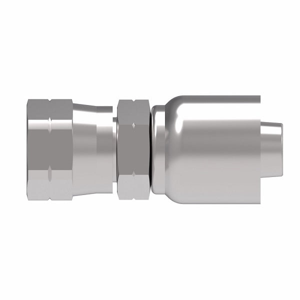 1GA6FS6 Aeroquip by Danfoss | 1 & 2 Wire OTC Female SAE 45° Swivel (FS) Crimp Fitting | -06 Female SAE 45° Swivel x -06 Hose Barb | Steel