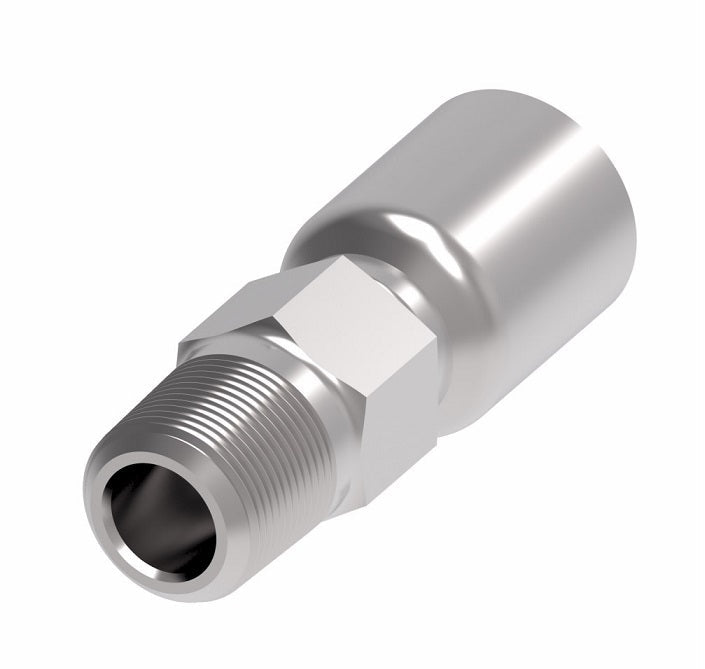 1GA6MP8 Aeroquip by Danfoss | 1 & 2 Wire OTC Male Pipe Crimp Fitting (MP) | -06 Male Pipe x -08 Hose Barb | Steel