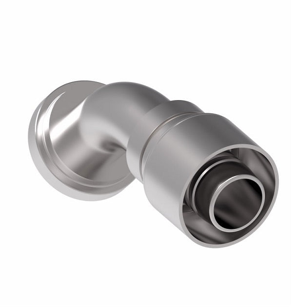 1G32FLA32 Aeroquip by Danfoss | 1 & 2 Wire OTC SAE Code 61 Split Flange 45° Elbow (FLA) Crimp Fitting | -32 Code 61 Split Flange x -32 Hose Barb | Steel