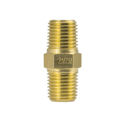 1M1M ZSi-Foster Brass Hex Nipple Adapter - 1/8" x 1/8" Male NPT