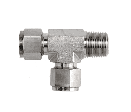 2-DTMT-2 Dixon Instrumentation Fitting - Stainless Steel Male Run Tee - 1/8" Tube OD x 1/8"-27 Male NPT (Pack of 10)