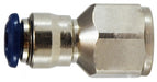 20037N (20-037N) Midland Push-In Fitting - Female Connector - 3/8" Tube OD x 3/8" Female NPTF - Nickel Plated Brass