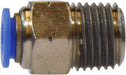 20062C (20-062C) Midland Push-In Fitting - Male Connector - 3/8" Tube OD x 1/2" Male NPT - Nickel Plated Brass