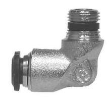 20073N (20-073N) Midland Push-In Fitting - Fixed Male 90° Elbow - 3/8" Tube OD x 3/8" Male NPTF - Nickel Plated Brass