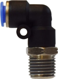 20049C (20-049C) Midland Push-In Fitting - Swivel Male 90° Elbow - 5/32" Tube OD x 10-32" Male NPT - Composite Body