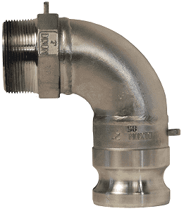 200F-90SS Dixon 2" 316 Stainless Steel Type F Cam and Groove 90 deg. Elbow - Male Adapter x Male NPT