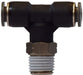 20110C (20-110C) Midland Push-In Fitting - Swivel Male Branch Tee - 1/2" Tube OD x 3/8" Male NPT - Composite Body