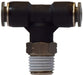 20111C (20-111C) Midland Push-In Fitting - Swivel Male Branch Tee - 1/2" Tube OD x 1/2" Male NPT - Composite Body