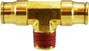 20120 (20-120) Midland Push-In Fitting - Fixed Male Branch Tee - 1/2" Tube OD x 3/8" Male NPTF - Brass