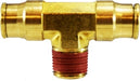 20117 (20-117) Midland Push-In Fitting - Fixed Male Branch Tee - 3/8" Tube OD x 1/8" Male NPTF - Brass