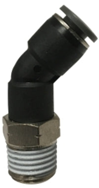 20139C (20-139C) Midland Push-In Fitting - Male 45° Swivel Elbow - 1/4" Tube OD x 1/8" Male NPT - Composite Body