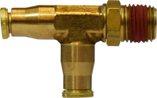 20166 (20-166) Midland Push-In Fitting - Swivel Male Run Tee - 1/2" Tube OD x 3/8" Male NPTF - Brass