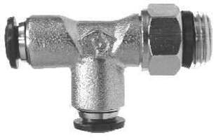 20167N (20-167N) Midland Push-In Fitting - Swivel Male Run Tee - 1/2" Tube OD x 1/2" Male Global Thread - Nickel Plated Brass