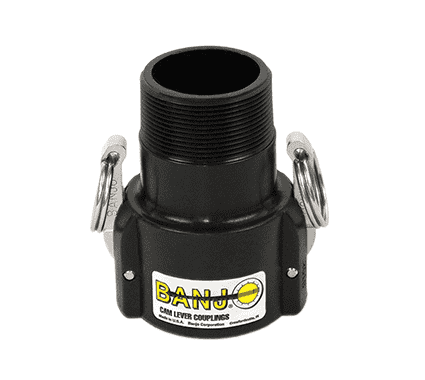 201B Banjo Polypropylene Cam Lever Coupling - Part B - 2" Female Coupler x 2" Extended Male NPT - 125 PSI - Gasket: EPDM